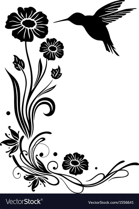 Hummingbird Flowers Vector Images (over 2,300) | Vector flowers, Flower ...