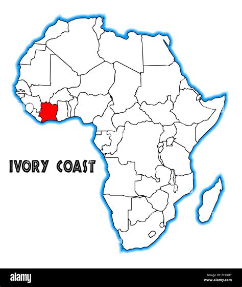 Ivory coast map Cut Out Stock Images & Pictures - Alamy