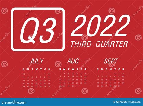 Third Quarter of Calendar 2022 Stock Vector - Illustration of quarter, design: 228703667