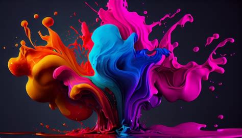 Premium Photo | Colorful paint on a black background