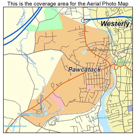 Aerial Photography Map of Pawcatuck, CT Connecticut