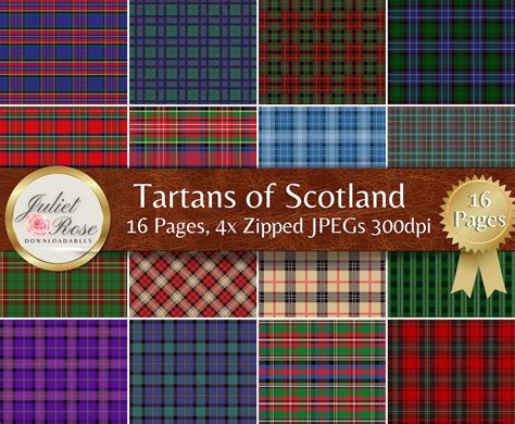 Tartans of Scotland 16 Pages of Seamless Tartans (Download Now) - Etsy