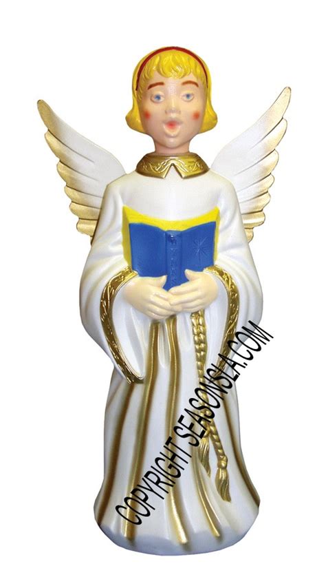 Outdoor Light Up Christmas Lawn Decoration - Choir Angel- Glitter Gold Wings - GENERAL FOAM ...