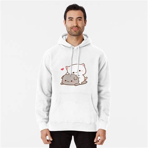 "Peach sitting on Goma - Mochi Peach Cat" Pullover Hoodie for Sale by ...