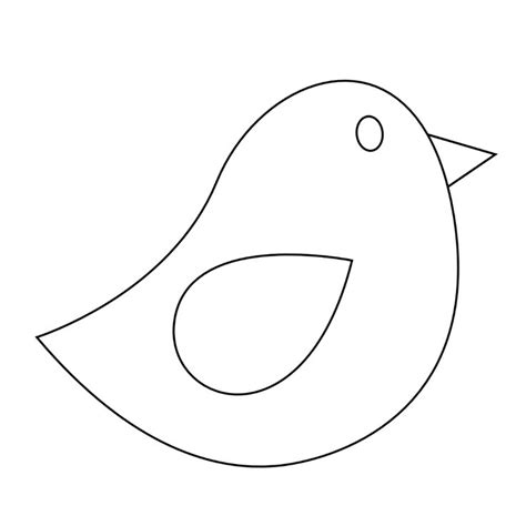 clipart black and white bird shape | Bird template, Bird crafts, Bird ...