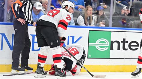 Jack Hughes leaves Devils game against Blues with upper-body injury | NHL.com