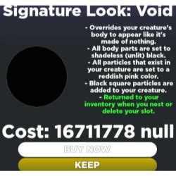 Signature Look: Void Palette | Roblox Creatures of Sonaria Wiki