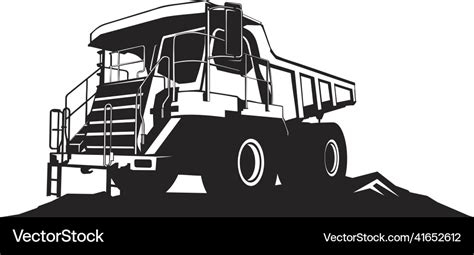 Dump truck silhouette Royalty Free Vector Image