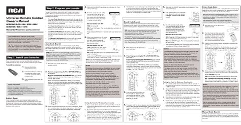 Instruction Manual Rca Universal Remote Codes