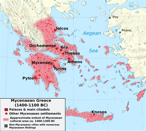 Mycenaean Greece (1400-1100 BC) [1364x1226] : MapPorn