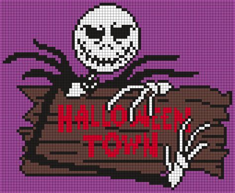 Jack Skellington Halloween Town Sign from The Nightmare Before Christmas (Square Grid Pattern ...