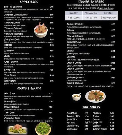 Menu of Blue Fin Sushi and Teriyaki in Springdale, AR 72762