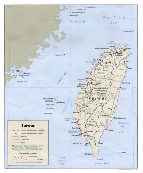 Detailed political map of Taiwan. Taiwan detailed political map ...