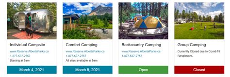 Alberta Parks’ 2021 Campsite Reservations to Open on March 4