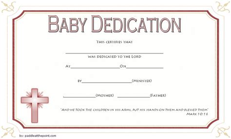 Printable Baby Dedication Certificate