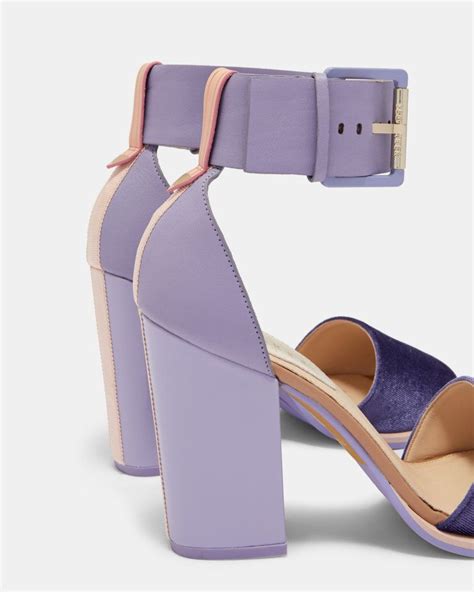 Block heel sandals - Lilac | Shoes | Ted Baker | Lilac heels, Heels, Shoes