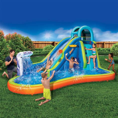 Buy Inflatable Giant Water Slide - Huge Kids Pool (14 Feet Long by 8 Feet High) with Built in ...