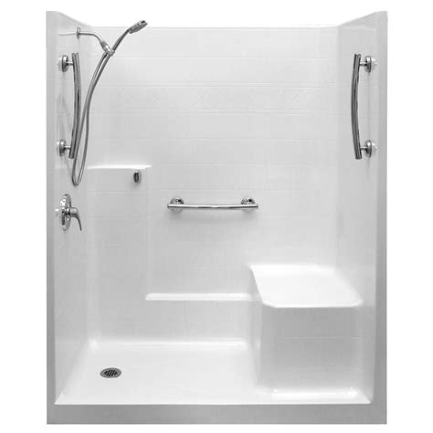 Ella Ultimate-SA 33 in. x 60 in. x 77 in. 1-Piece Low Threshold Shower ...