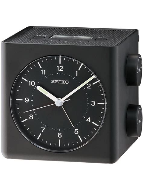 QHE112K NEW Seiko Black Stylish Battery Powered Radio/Alarm Clock | eBay