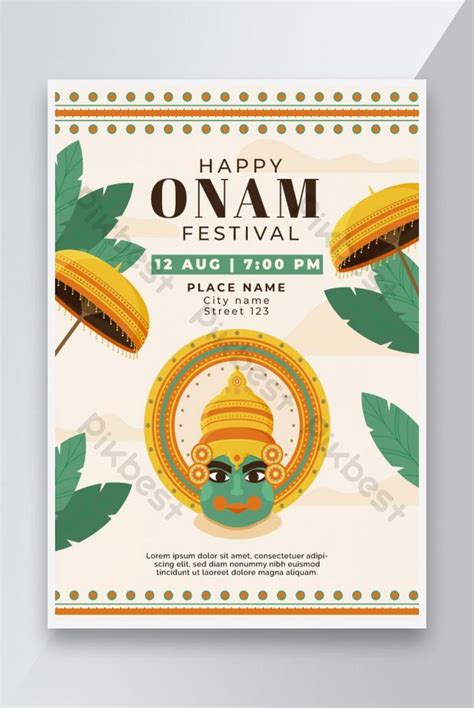 Clean & Creative Happy Onam Festival Poster Design Template | AI Free ...