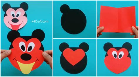 Mickey Mouse Paper Craft for Kids – Step by Step Tutorial - K4 Craft