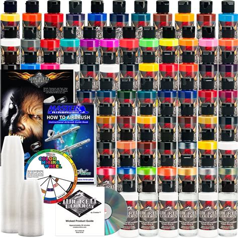 Buy Createx66 Wicked Colors 2oz Complete Colors Airbrush Paint Set ...