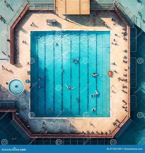 Large Sports Pool with Clear Water Top View, Stock Illustration ...