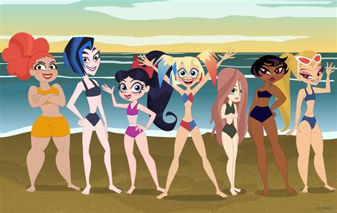 DC Super Hero Girls- Beach Trip (Villains) by jettmanas on DeviantArt