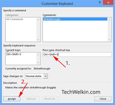 Shortcut for strikethrough outlook 2010 - amelaec