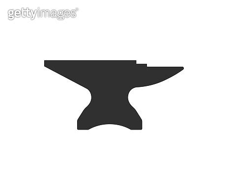 Blacksmith anvil icon shape symbol. Iron smith workshop logo sign ...