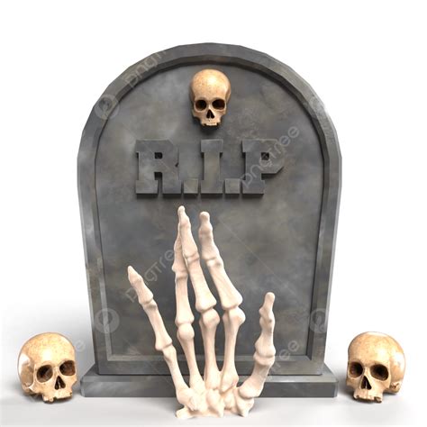 Halloween Grave And Zombie Hand Tombstone Of A Dead Man Illustration For Terrible Holiday ...