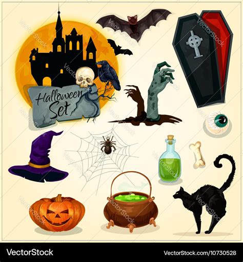 Horror decoration elements for halloween design Vector Image