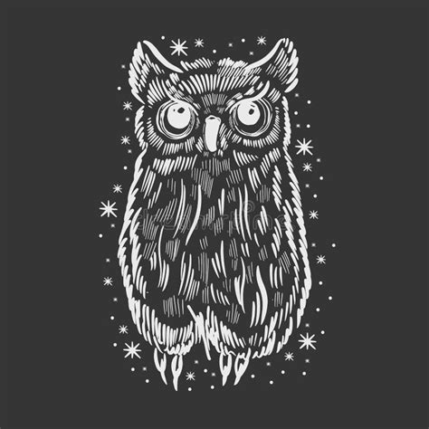 Owl Hand Drawn Sketch. Funny Cute Bird Isolated Stock Vector ...