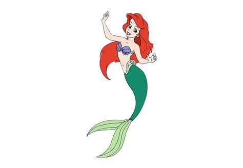 How To Draw Little Mermaid - Clip Art Library