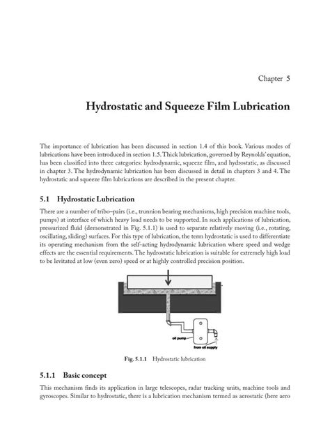 Hydrostatic and Squeeze Film Lubrication (Chapter 5) - Fundamentals of Engineering Tribology ...