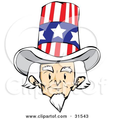 Senior White Haired Man, Uncle Sam, Facing Front And Wearing A Patriotic Hat Posters, Art Prints ...