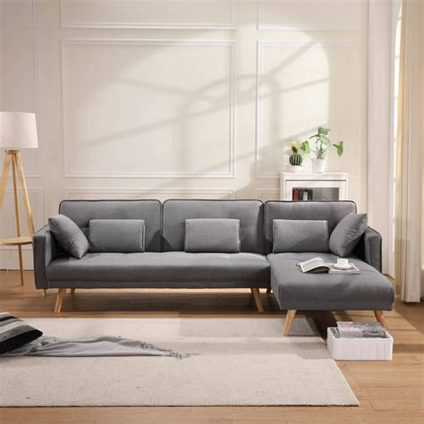 Clearance! Sectional Sofa for Living Room, Modern Fabric 3-Seat Sofa ...