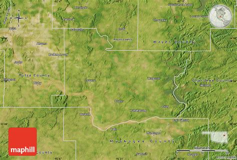 Satellite Map of Wagoner County