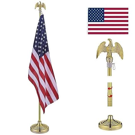 6FT TELESCOPING INDOOR Flag Pole Kit Eagle Topper 6'-Eagle Topper Gold $81.37 - PicClick