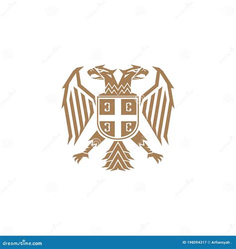 Serbian Eagle with Gold Color Logo Vector Stock Vector - Illustration of idea, power: 198094317