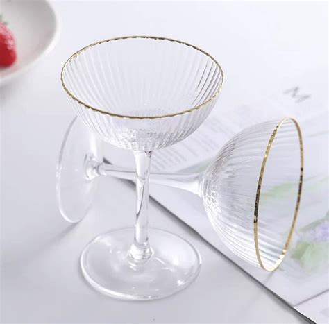 Gold Rimmed Champagne Coupe - Eventlyst