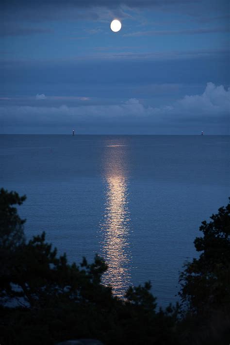 Full Moon Over Sea Photograph by Johner Images - Pixels