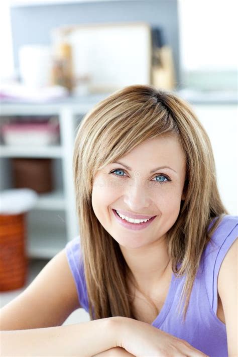 Smiling Woman Looking at the Camera Stock Photo - Image of glowing ...