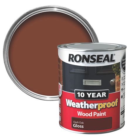 Ronseal Exterior Dark Oak Gloss Wood Paint 0.75L | Departments | DIY at B&Q