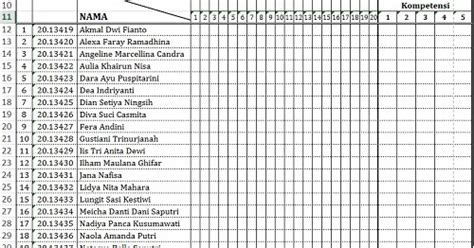 Contoh Absensi Daftar Hadir Siswa Excel Pedoman Pendidikan - IMAGESEE