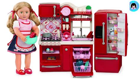 UNBOXING! OUR GENERATION Gourmet Kitchen Set I American Girl Doll Size★ DARLINGDOLLS - YouTube