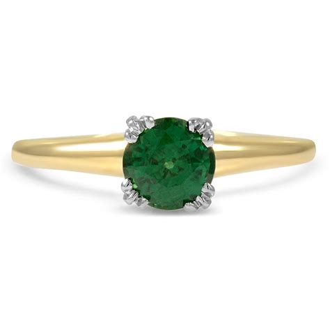 14K Yellow Gold, Platinum The Pierette Ring in 2021 | Retro engagement rings, Gemstone rings ...