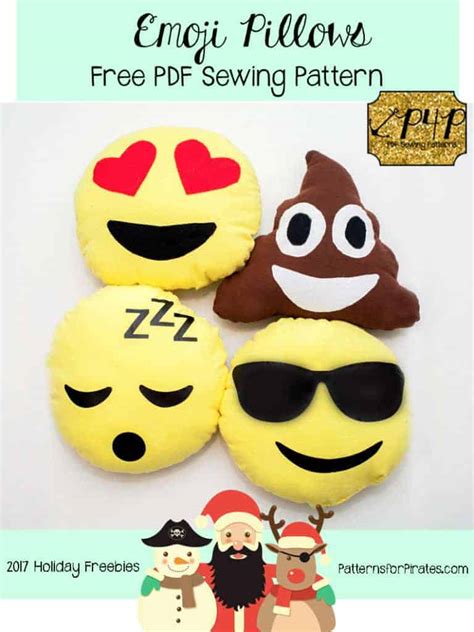 2017 Holiday Freebies :: Emoji Pillows - Patterns for Pirates