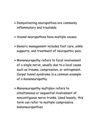 Peripheral neuropathy summary | PDF | Free Download