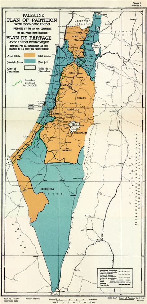 Palestine - partition of 1947 • Map • PopulationData.net